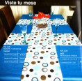 MANTEL TURQUEZA, SET INDIVUDUALES ( 3 PIEZAS)